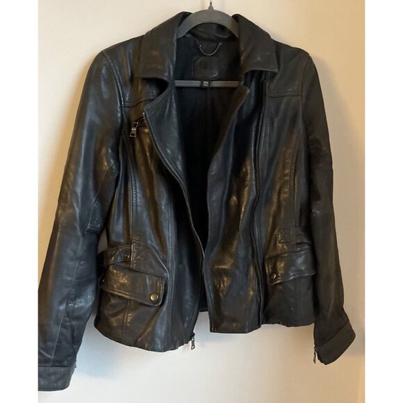BANANA REPUBLIC - Genuine Leather Biker Jacket size M From 2010 - Picture 15 of 16